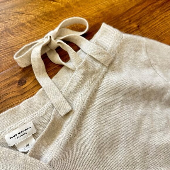 Club Monaco cashmere Calix bow shoulder sweater - Picture 5 of 7